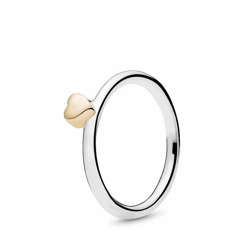 Pandora Puzzle Heart Stackable Ring - Two Tone - Canada | CS6254SO